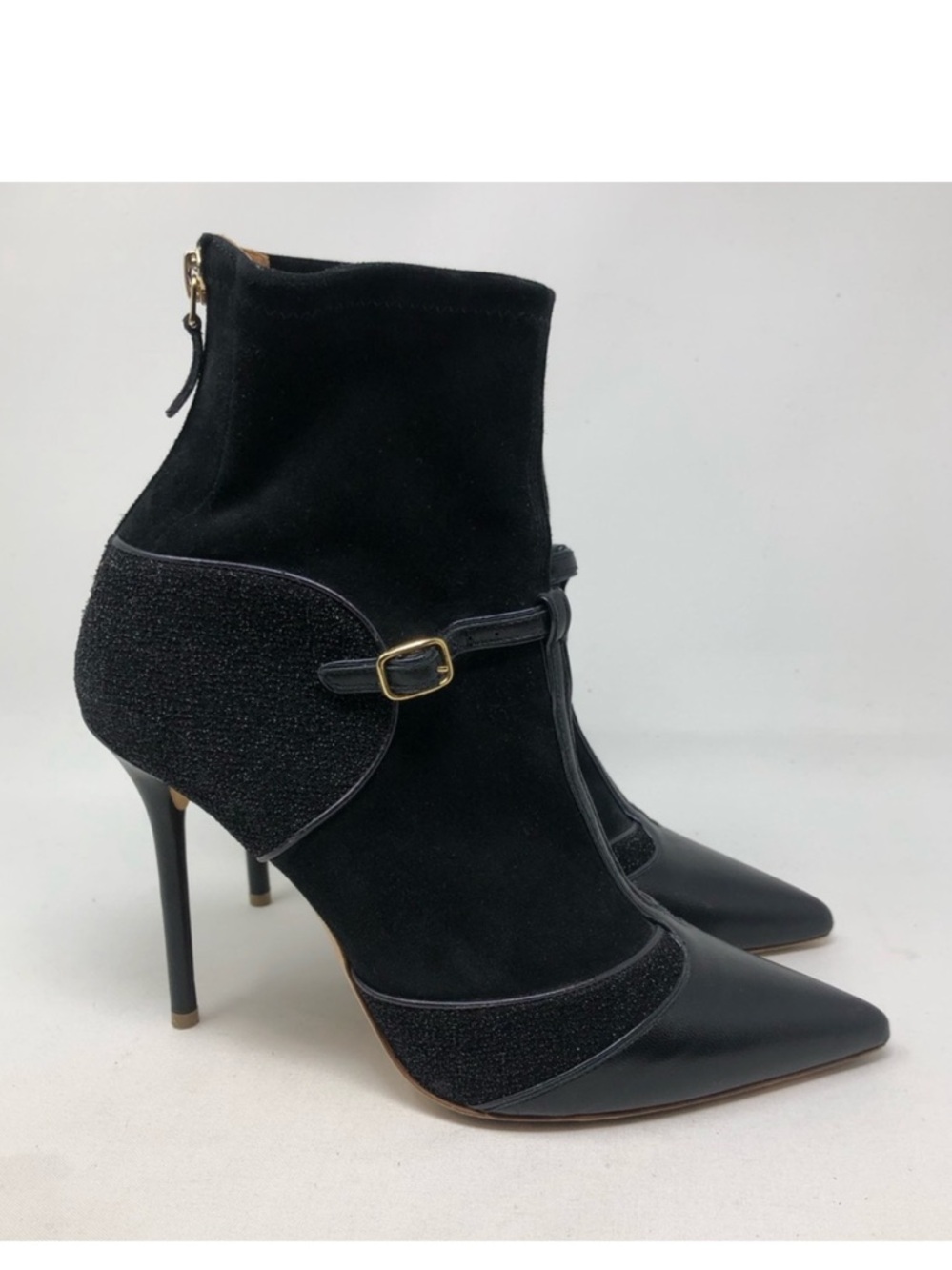 Malone Souliers Sadie Suede and Leather Stilleto Booties Sz 39 1/2